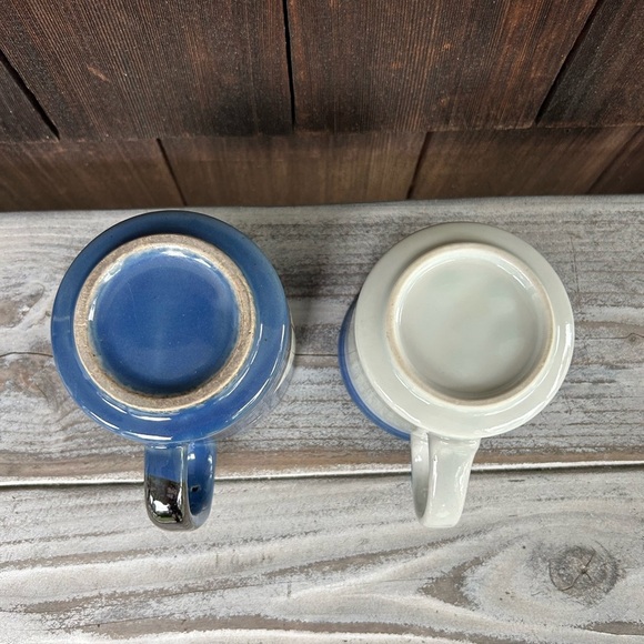 Nautical Blue and White Ceramic Mug Set. Sailboats and Seashells. - Picture 7 of 8